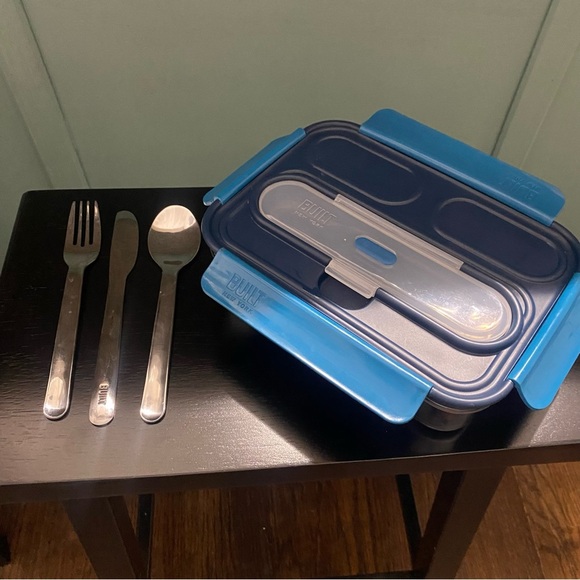 Built Weight Watchers 3 Compartment Lunch Container Snap On Top With Silverware - Picture 2 of 12